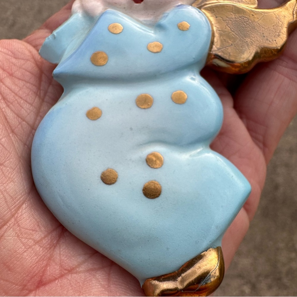 Napco Angel Ornament Sleeping Boy Ceramic 4” 2H-2782 Christmas Vintage Blue - Picture 5 of 5